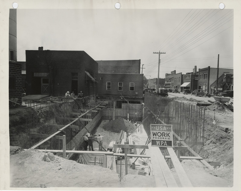 Photograph of a water softening plant construction in Eagle Grove