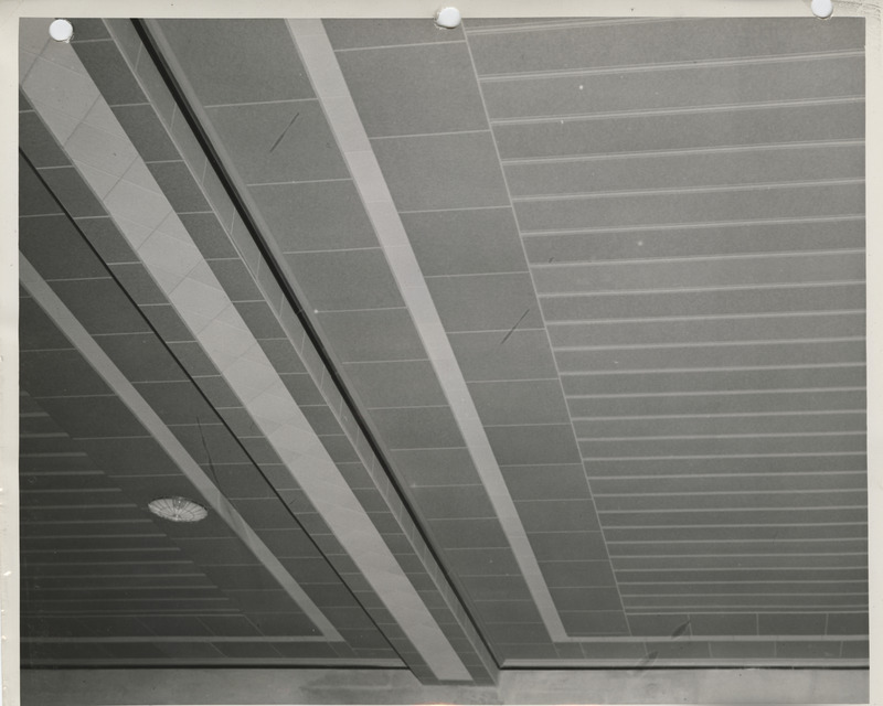 Photograph of a school gymnasium ceiling in Weldon