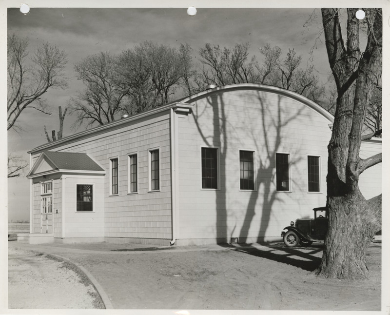 Photograph of a school addition and gymnasium in Percival