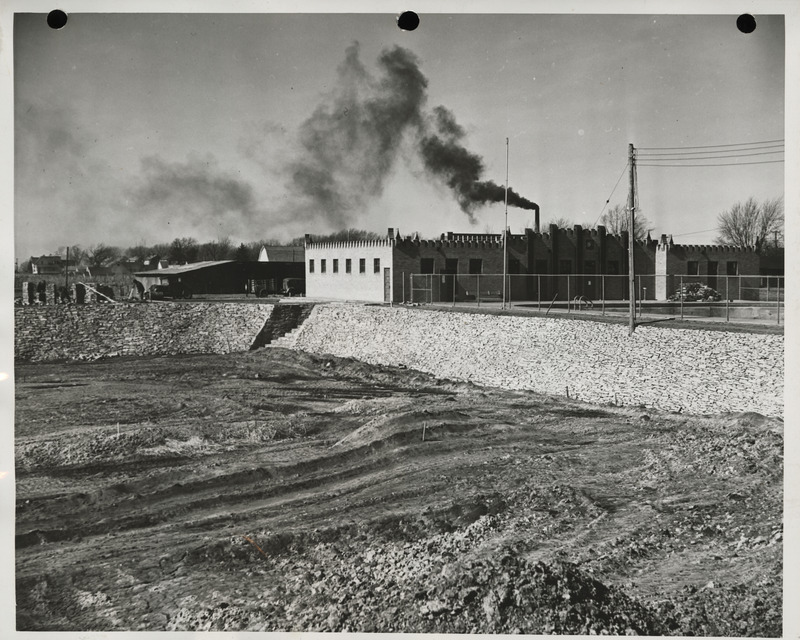Photograph of a school stadium and athletic field construction in Knoxville