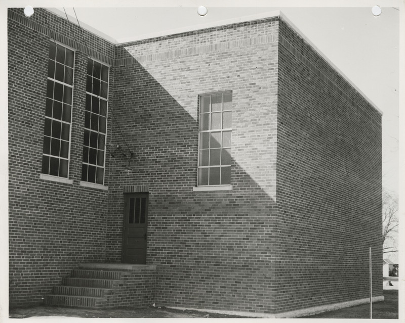 Photograph of a school auditorium addition in Hancock