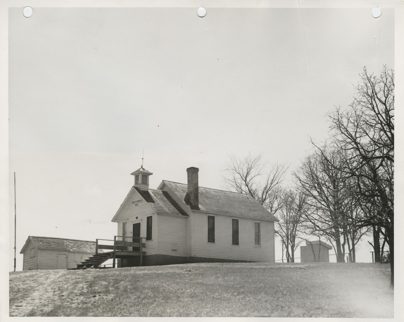 Photograph of a school to be rebuilt in Pottawattamie County