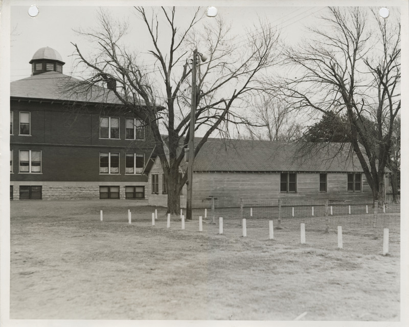 Photograph of a school gymnasium in Humeston