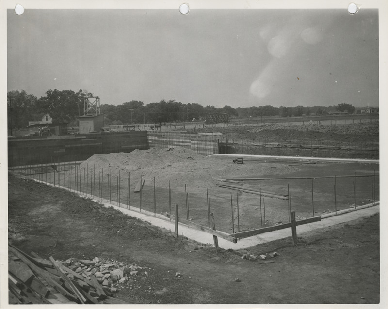 Photograph of the swimming pool under construction at the Spring Lake Park in Atlantic