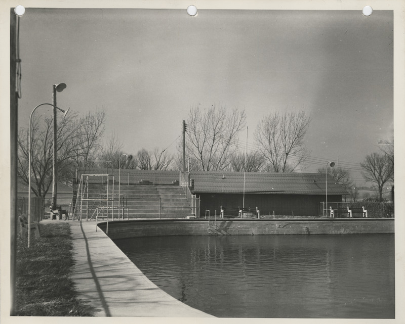 Photograph of the municipal swimming pool and filter plant in Red Oak
