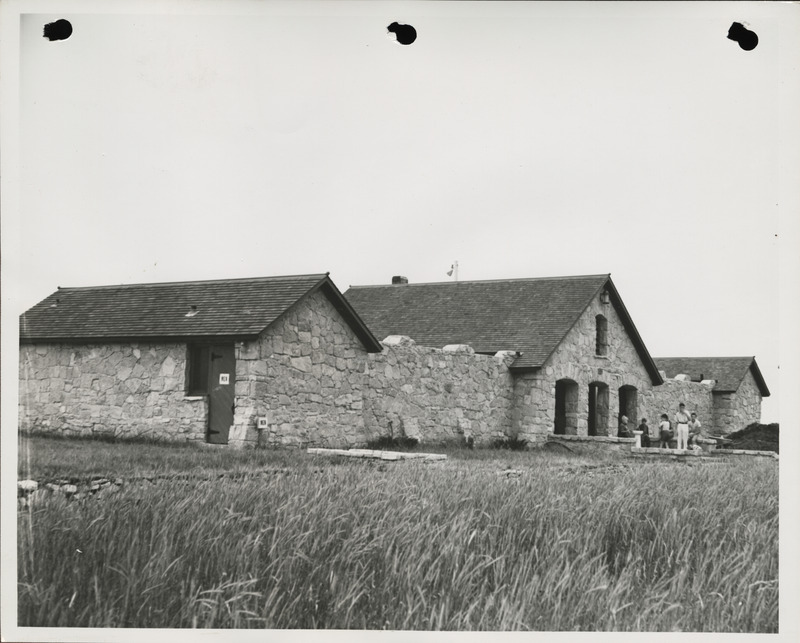 Photograph of the exterior view of the municipal swimming pool in Pocahontas