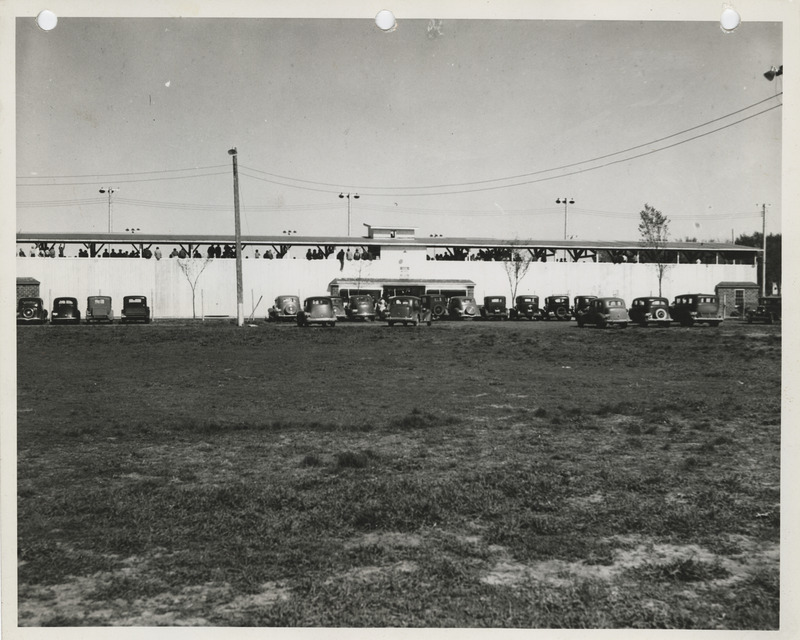 Photograph of the city park stadium and parking space in Clarion