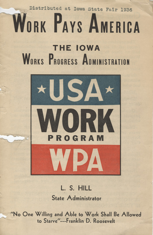 WPA brochure distributed at the Iowa State Fair, 1936