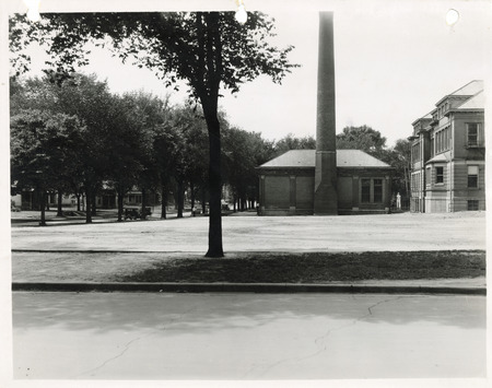 Photograph of a landscaped playground in Sloane Wallace School