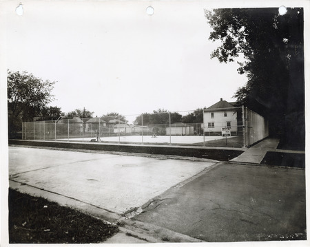 Photograph of tennis courts in West High School
