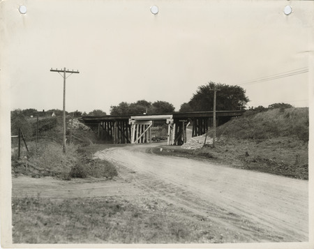 Photograph of an underpass under the Illinois Central Railroad in Coggon