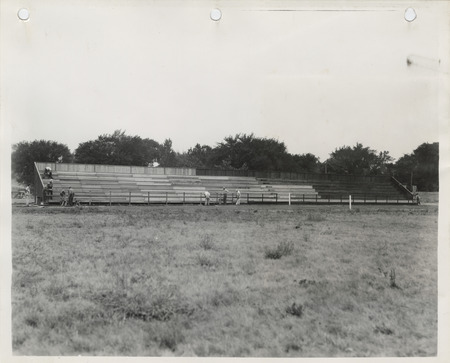 Photograph of bleachers at a high school in Marion