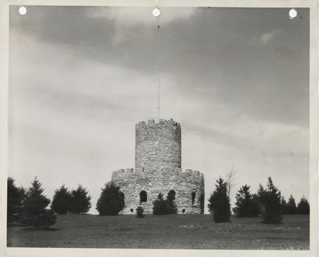 Photograph of the completed lookout tower at Eagle Point Park in Clinton