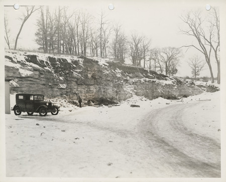 Photograph of a person working at North Quarry in Keokuk County