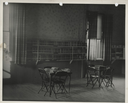 Photograph of the community house library in Columbus Junction