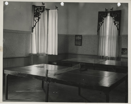 Photograph of ping pong tables at the community house library in Columbus Junction