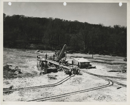 Photograph of people working at a quarry near Columbus Junction