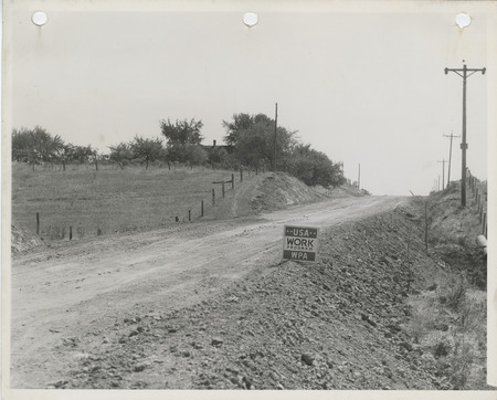 Photograph of cut and fill of a farm to market road in Appanoose County