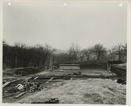 Photograph of the foundations for a new swimming pool and bathhouse in Centerville