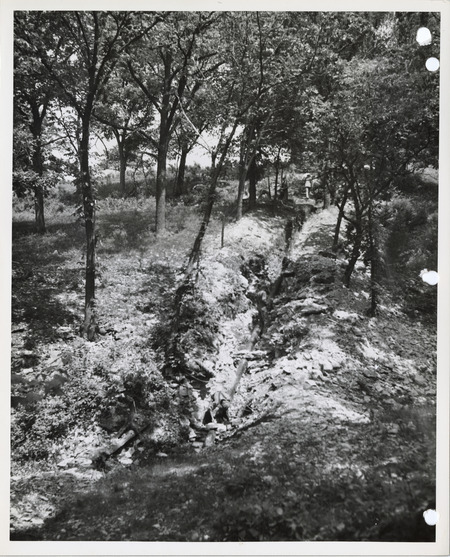 Photograph of the construction of the water main in Winterset