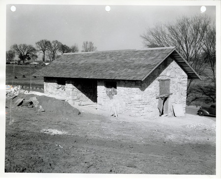 Photograph of the construction of restrooms at Edmundson Park in Oskaloosa