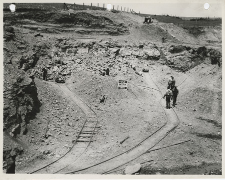 Photograph of people working at a quarry in Marion County