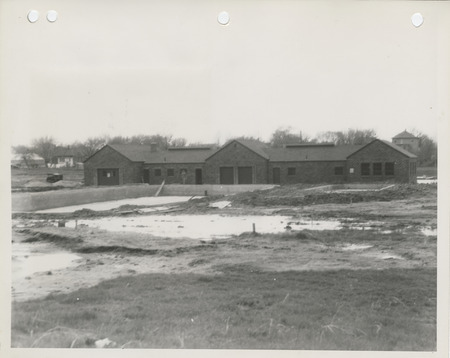 Photograph of the construction of a swimming pool at a city park in Pella