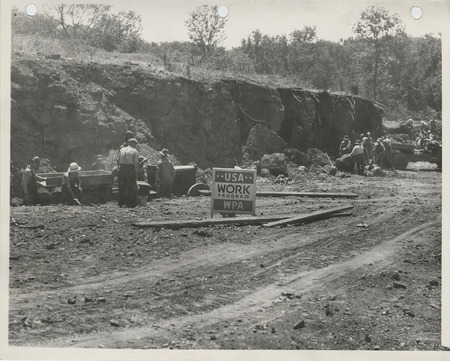 Photograph of people working at a quarry west of Albia