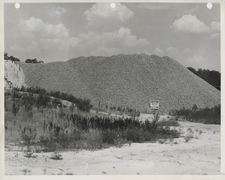Photograph of a stockpile of crushed rock west of Lovilia