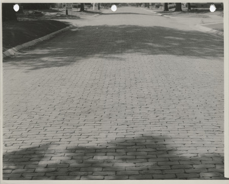 Photograph of a brick paved street in Albia
