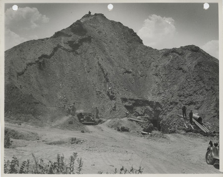 Photograph of a shale pile in Buxton