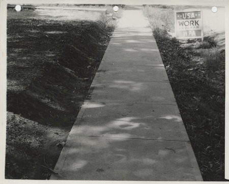 Photograph of a sidewalk in Lovilia