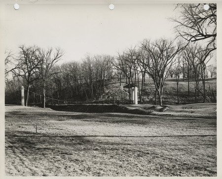 Photograph of a bridge on the college golf course in Ames