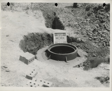 Photograph of the construction of a sanitary sewer in Ames