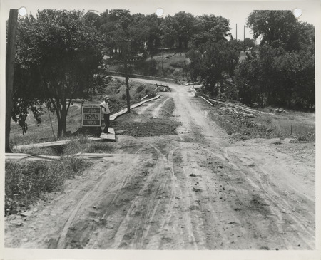 Photograph of the grade and fill on a road to the sanitarium in Nevada