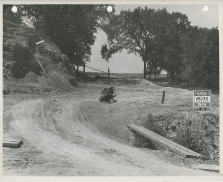 Photograph of street grading in Nevada