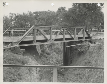 Photograph of farm-to-market road and bridge under construction in Missouri Valley