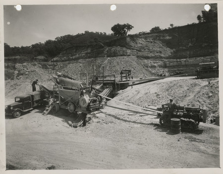 Photograph of equipment at the quarry in Thurman