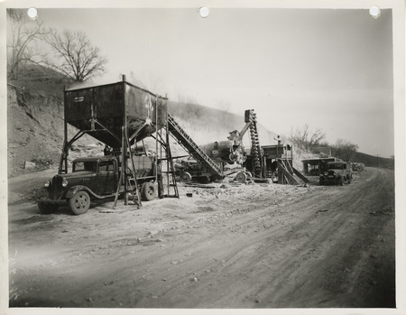 Photograph of equipment at the quarry in Thurman