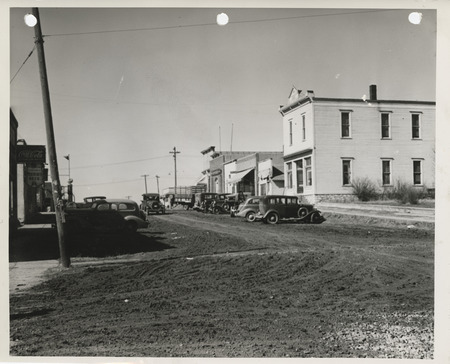 Photograph of street surfacing with rock in Grant