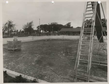 Photograph of the construction of swimming pool in Red Oak