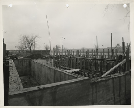 Photograph of the construction of swimming pool in Red Oak