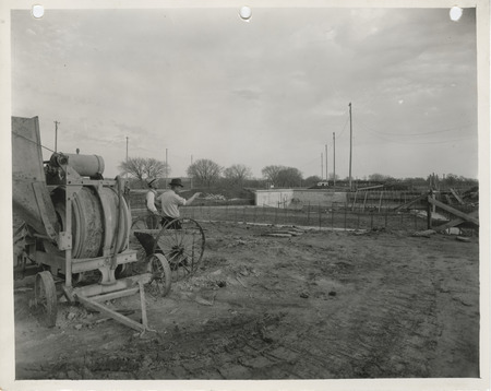 Photograph of the construction of swimming pool in Villisca