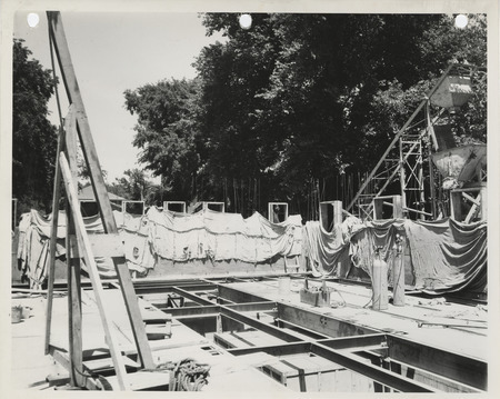 Photograph of the construction of Page County Jail in Clarinda