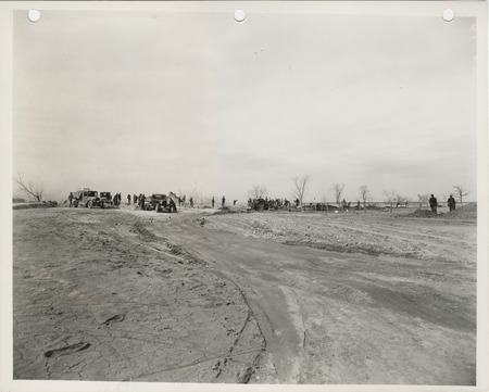 Photograph of excavating the athletic field at the Abraham Lincoln High School in Council Bluffs