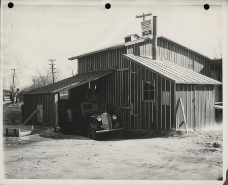 Photograph of the concrete mixing plant for sewer work in Council Bluffs