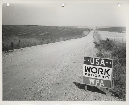 Photograph of gravelling on a farm to market road in Shelby County