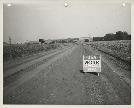 Photograph of a new grade on a farm to market road in Shelby County