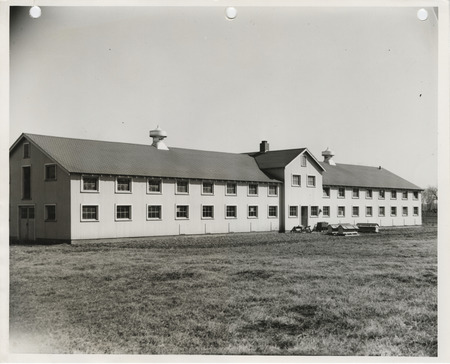 Photograph of the poultry mating house at Iowa State College in Story County