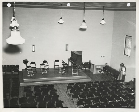 Photograph of a meeting room at the community building in Wall Lake